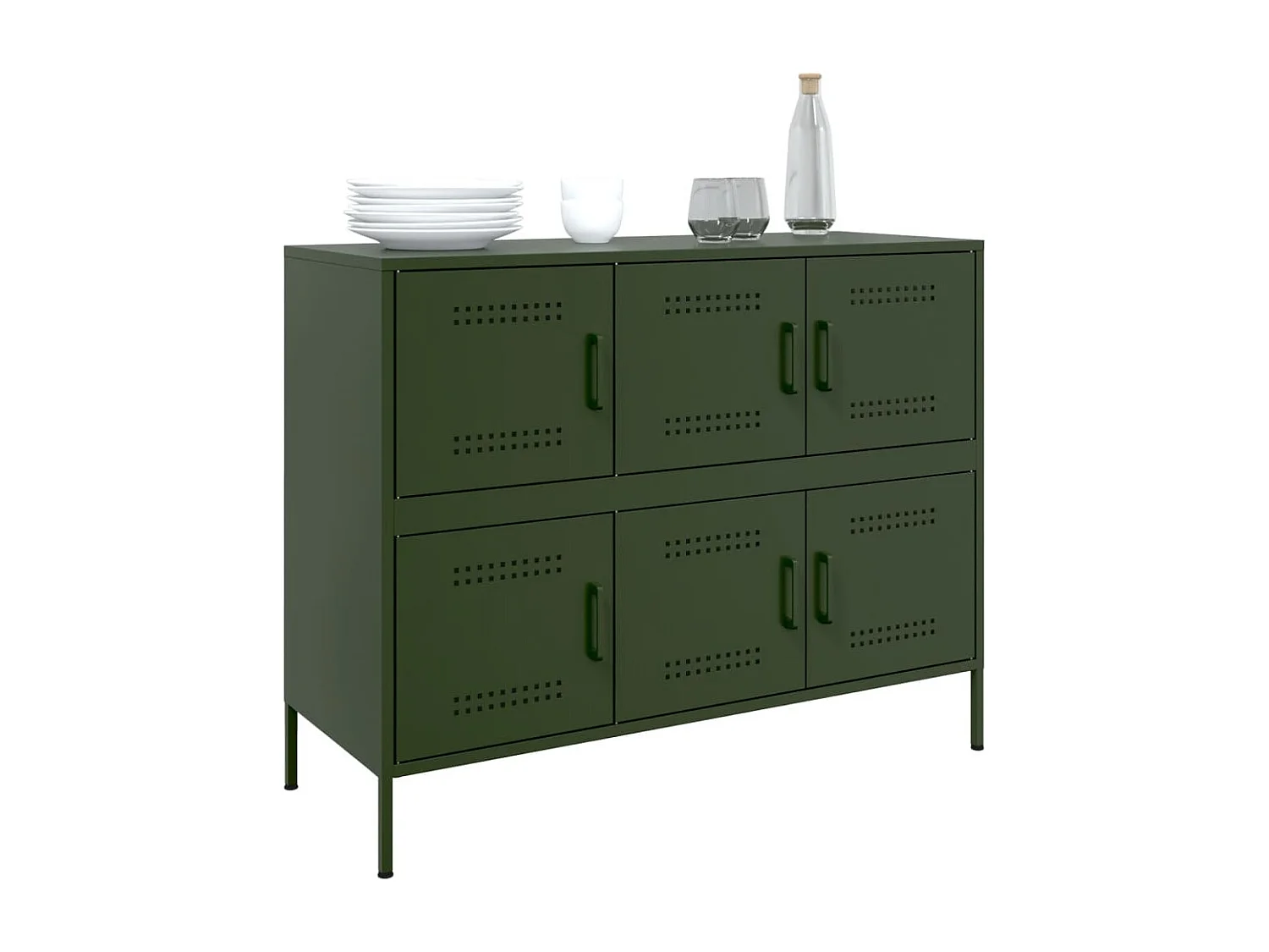 Buffet vert olive 100,5x39x79 cm acier