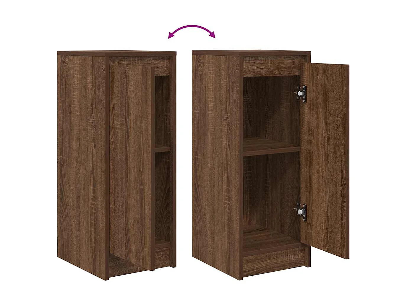 Buffet chêne marron 29,5x34x76 cm bois d'ingénierie