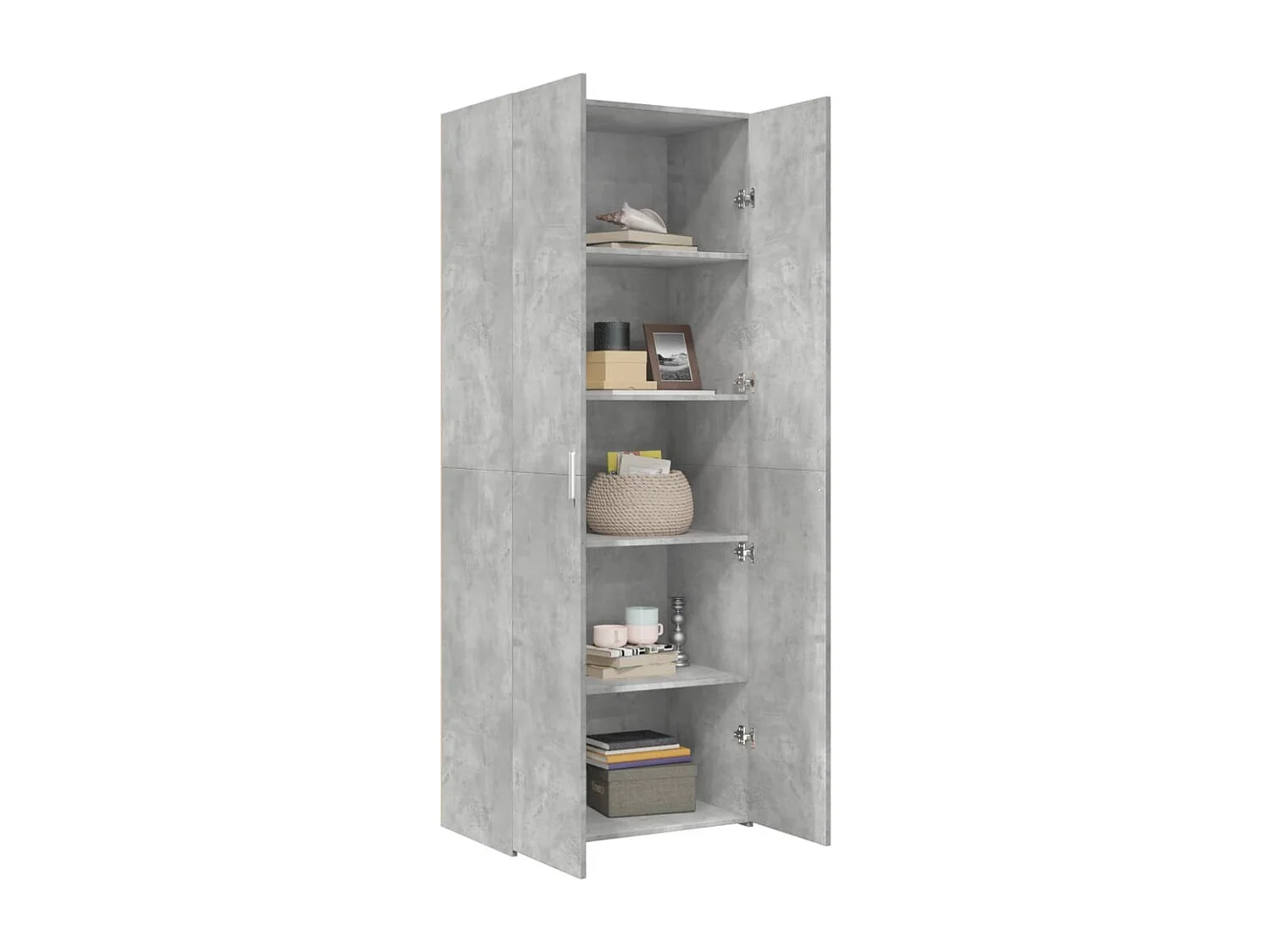 Buffet haut gris béton 70x42,5x185 cm bois d'ingénierie