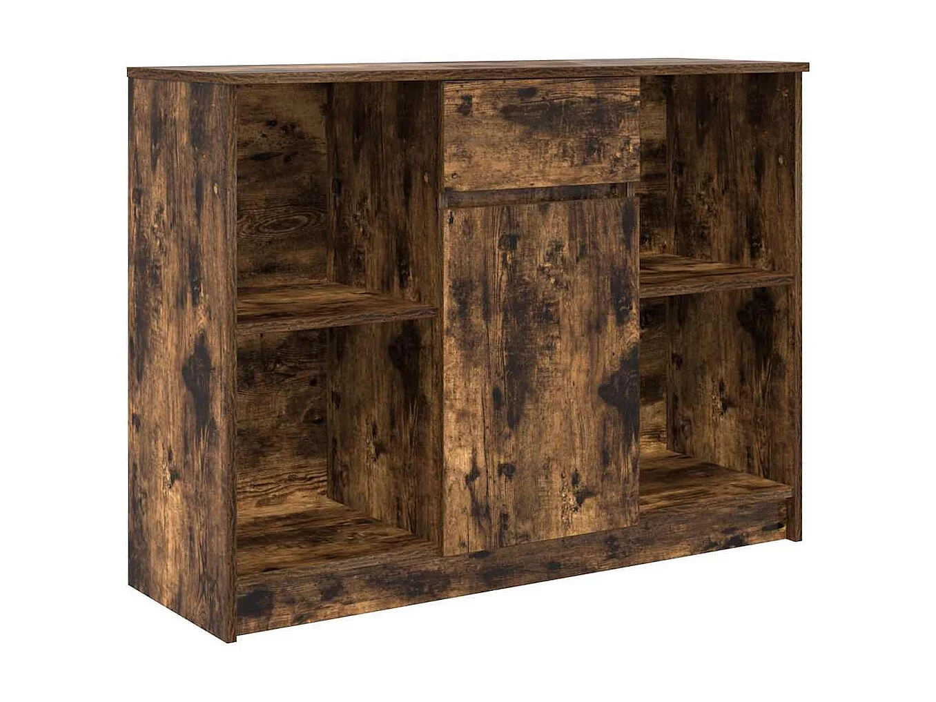 Buffet avec tiroir chêne fumé 101x35x76 cm bois d'ingénierie