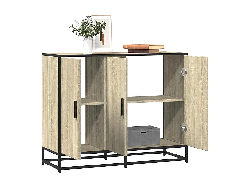 Dressoir 94x35x76 cm bewerkt hout sonoma eikenkleurig