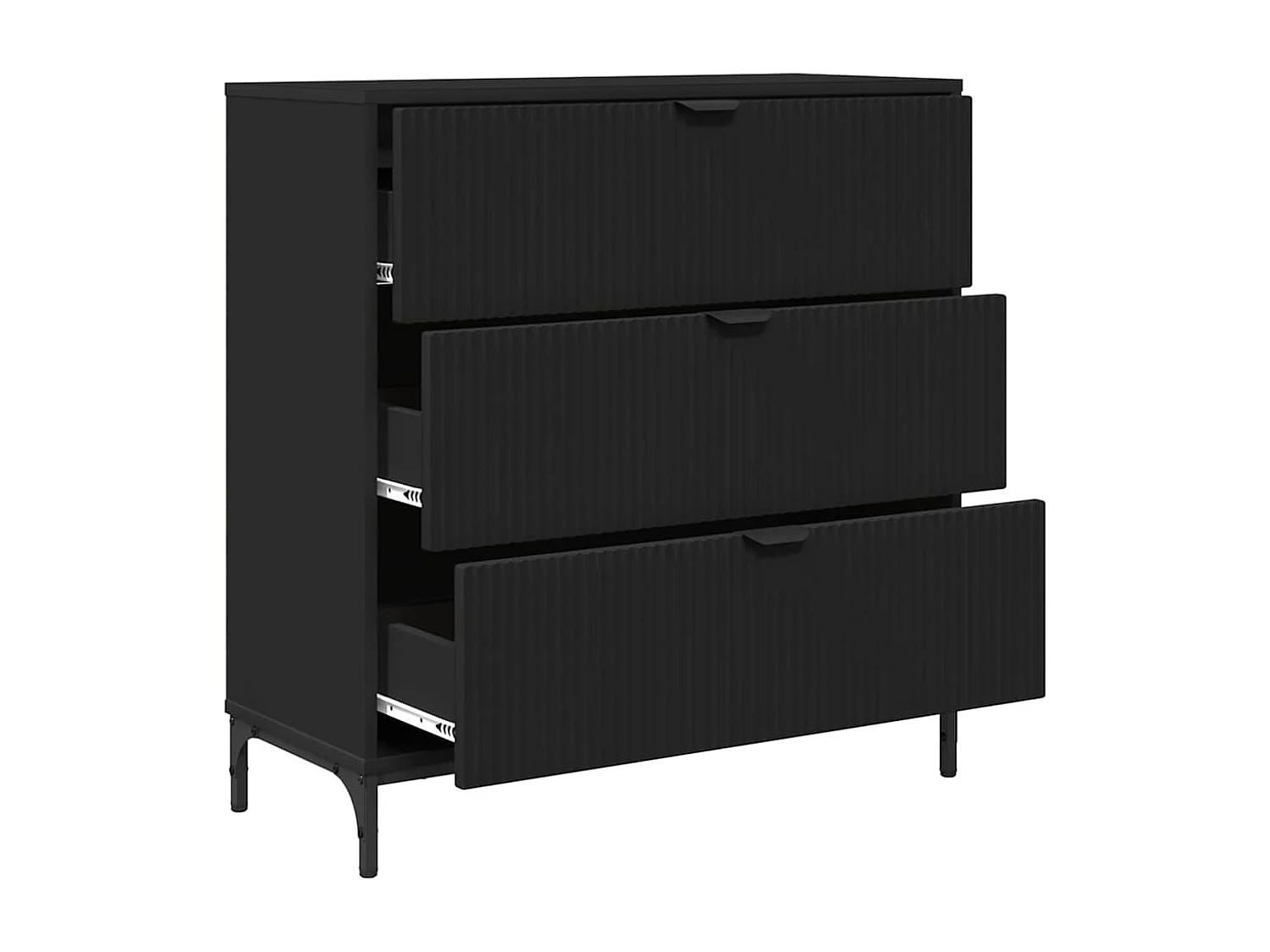 Buffet com gaveta Preto 79.5 x 33 x 82 cm Madeira processada