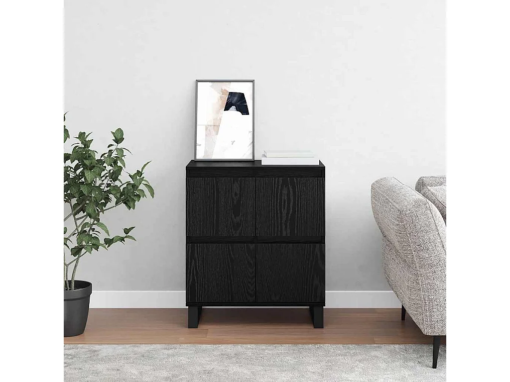 Vitrina Negro 60 x 35 x 70 cm Madera contrachapada