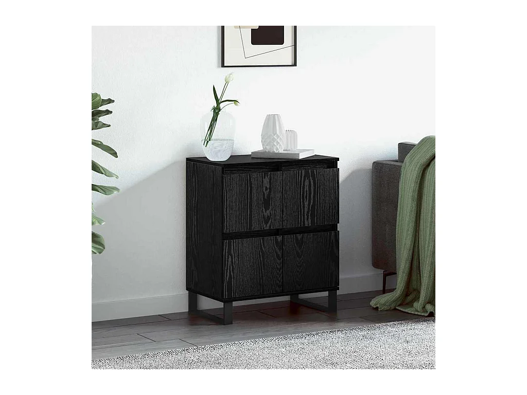 Buffet Noir 60 x 35 x 70 cm Bois d'ingénierie