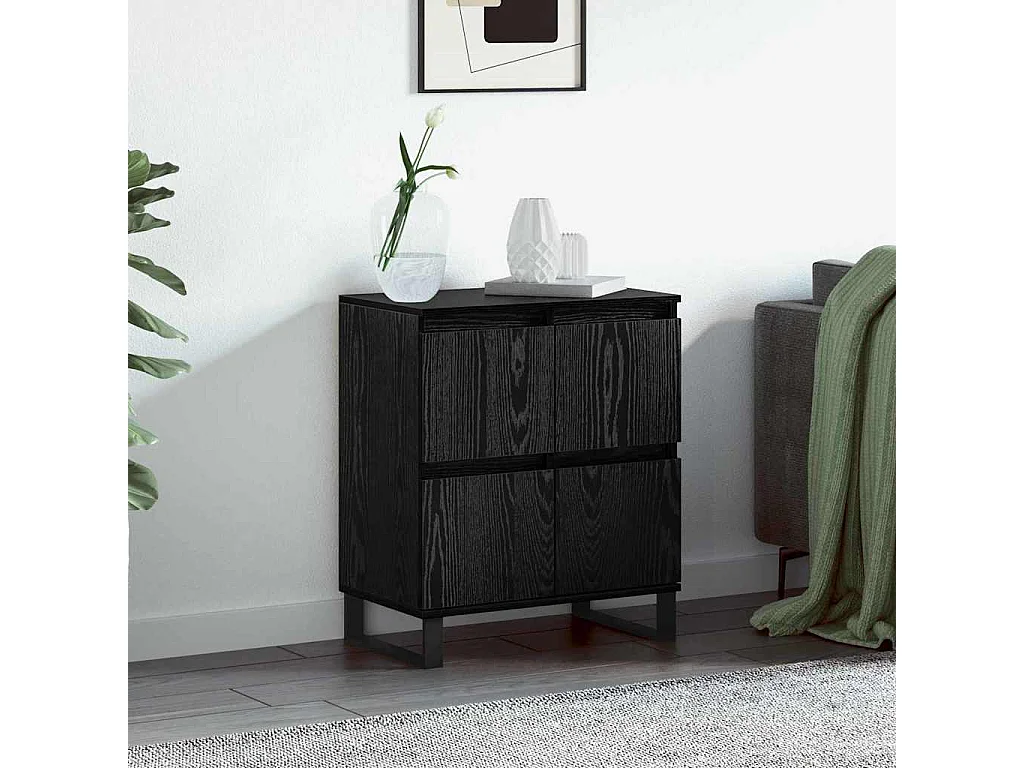 Buffet Noir 60 x 35 x 70 cm Bois d'ingénierie