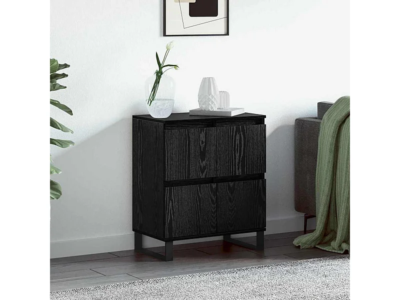 Buffet Noir 60 x 35 x 70 cm Bois d'ingénierie