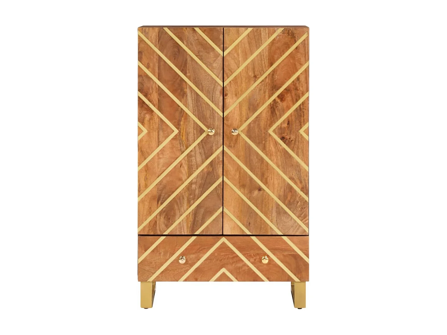 Buffet marron et noir 60x33,5x100 cm bois massif de manguier