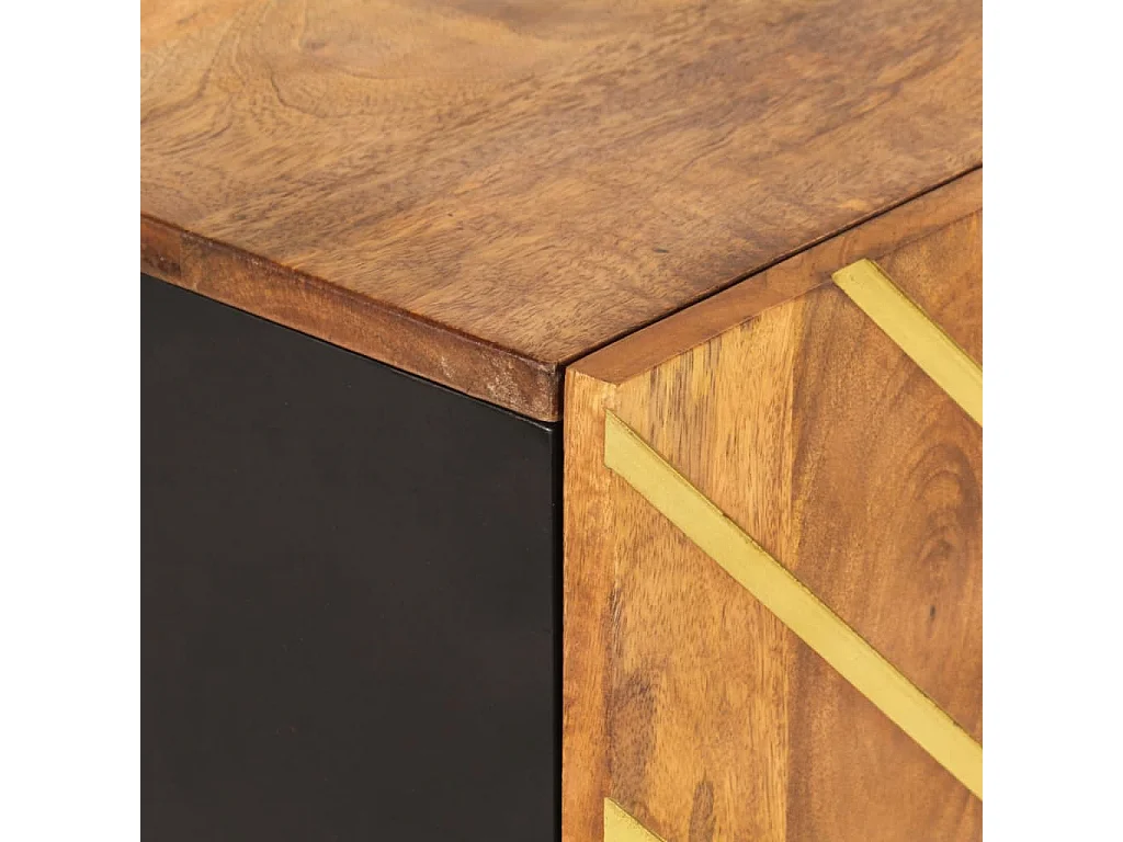 Buffet marron et noir 60x33,5x100 cm bois massif de manguier