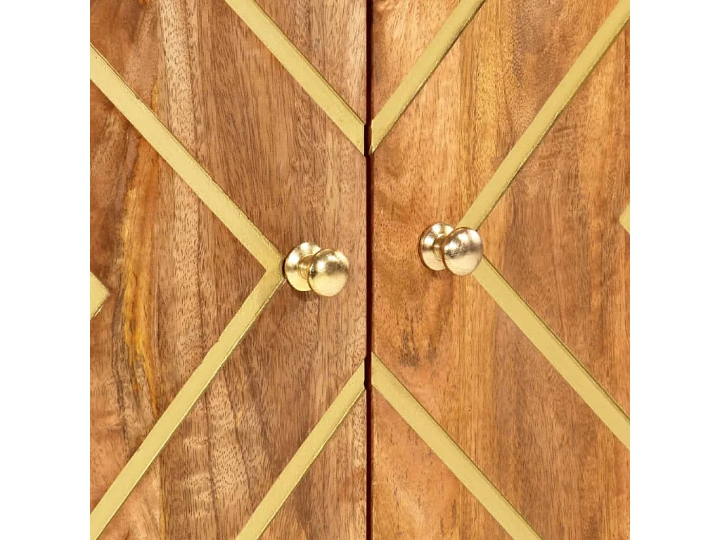 Buffet marron et noir 60x33,5x100 cm bois massif de manguier