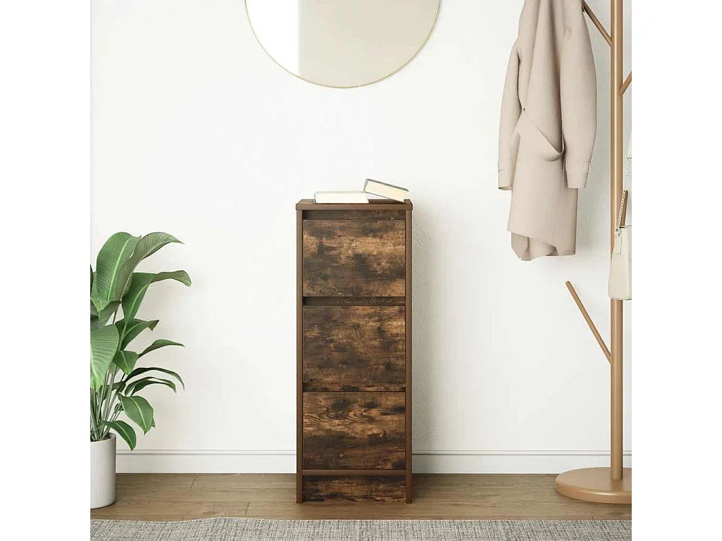 Buffet chêne fumé 29,5x34x76 cm bois d'ingénierie