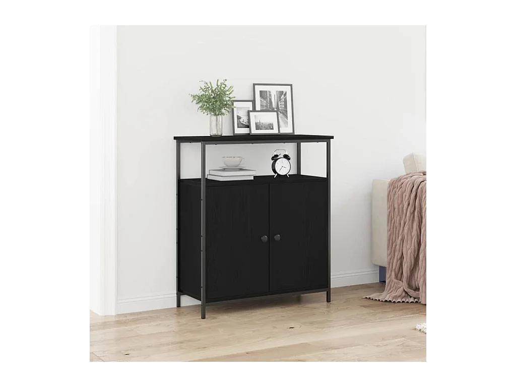 Buffet Chêne noir 70 x 30 x 80 cm Bois d'ingénierie