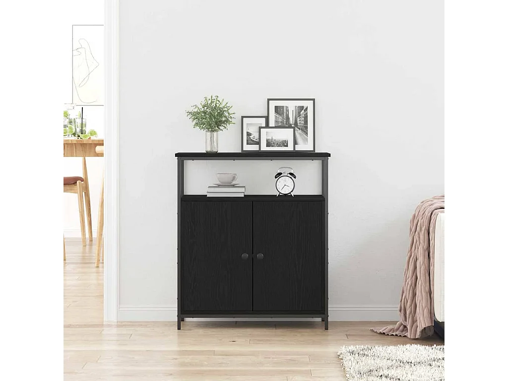 Vitrina Roble negro 70 x 30 x 80 cm Madera contrachapada