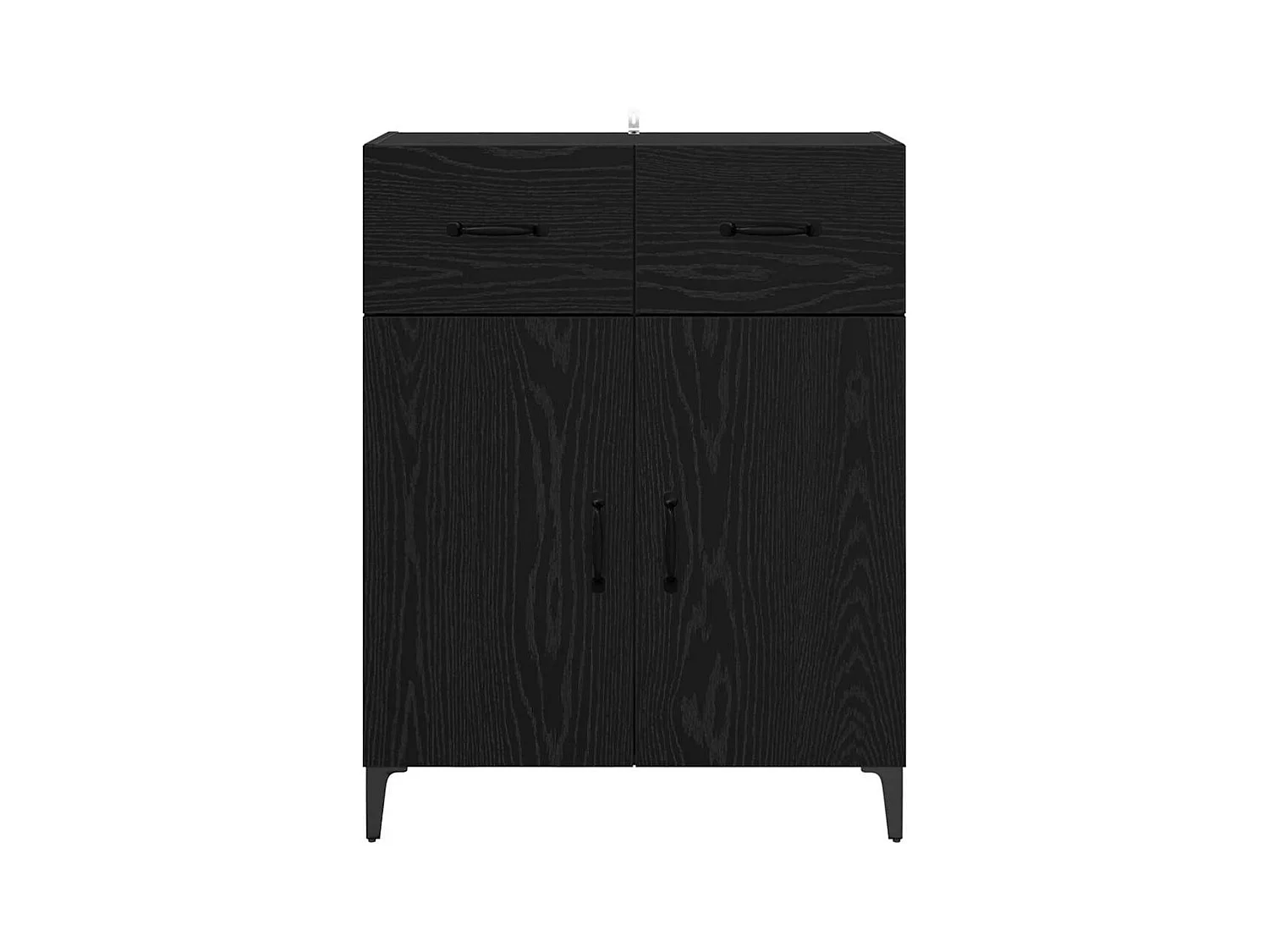 Dressoir met lade Zwart eiken 34 x 69.5 x 90 cm Bewerkt hout