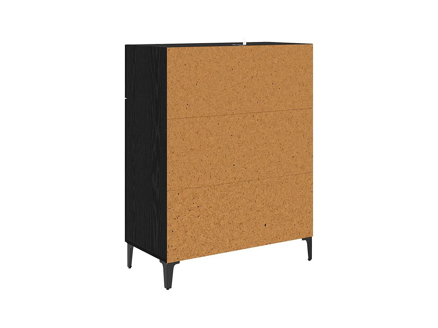 Dressoir met lade Zwart eiken 34 x 69.5 x 90 cm Bewerkt hout