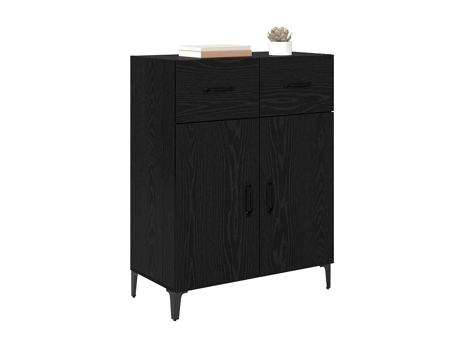 Buffet Chêne noir 34 x 69.5 x 90 cm Bois d'ingénierie