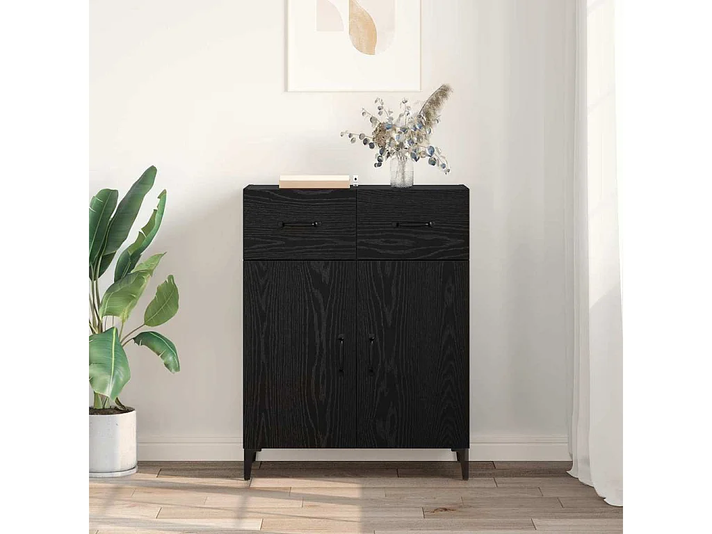 Buffet Chêne noir 34 x 69.5 x 90 cm Bois d'ingénierie