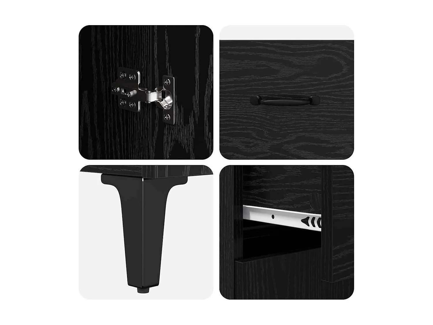 Buffet Chêne noir 34 x 69.5 x 90 cm Bois d'ingénierie