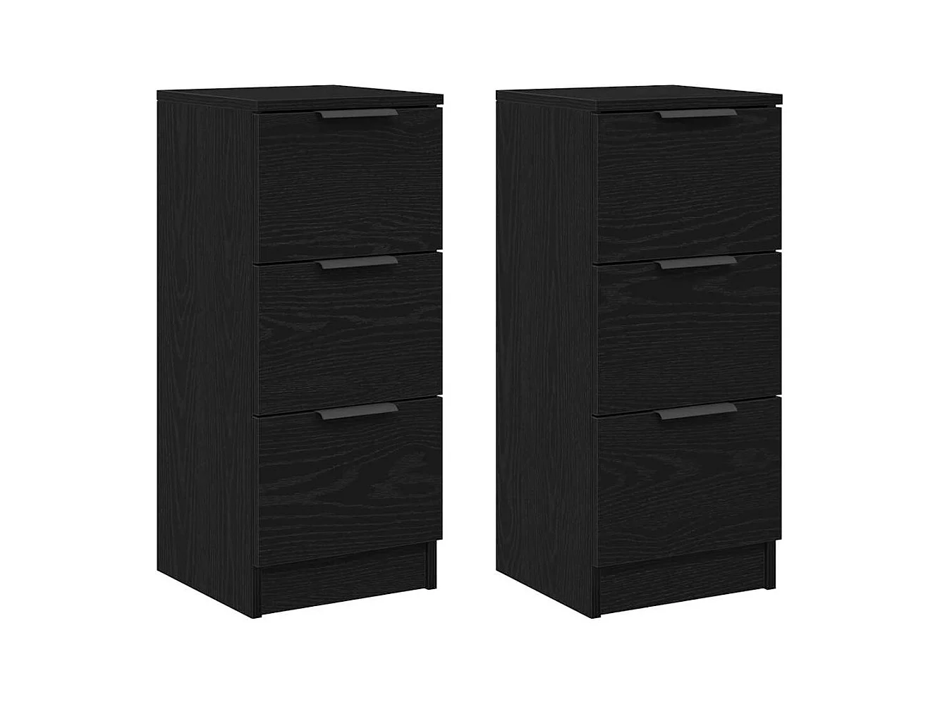 Buffets 2 pièces Chêne noir 30 x 30 x 70 cm Bois d'ingénierie