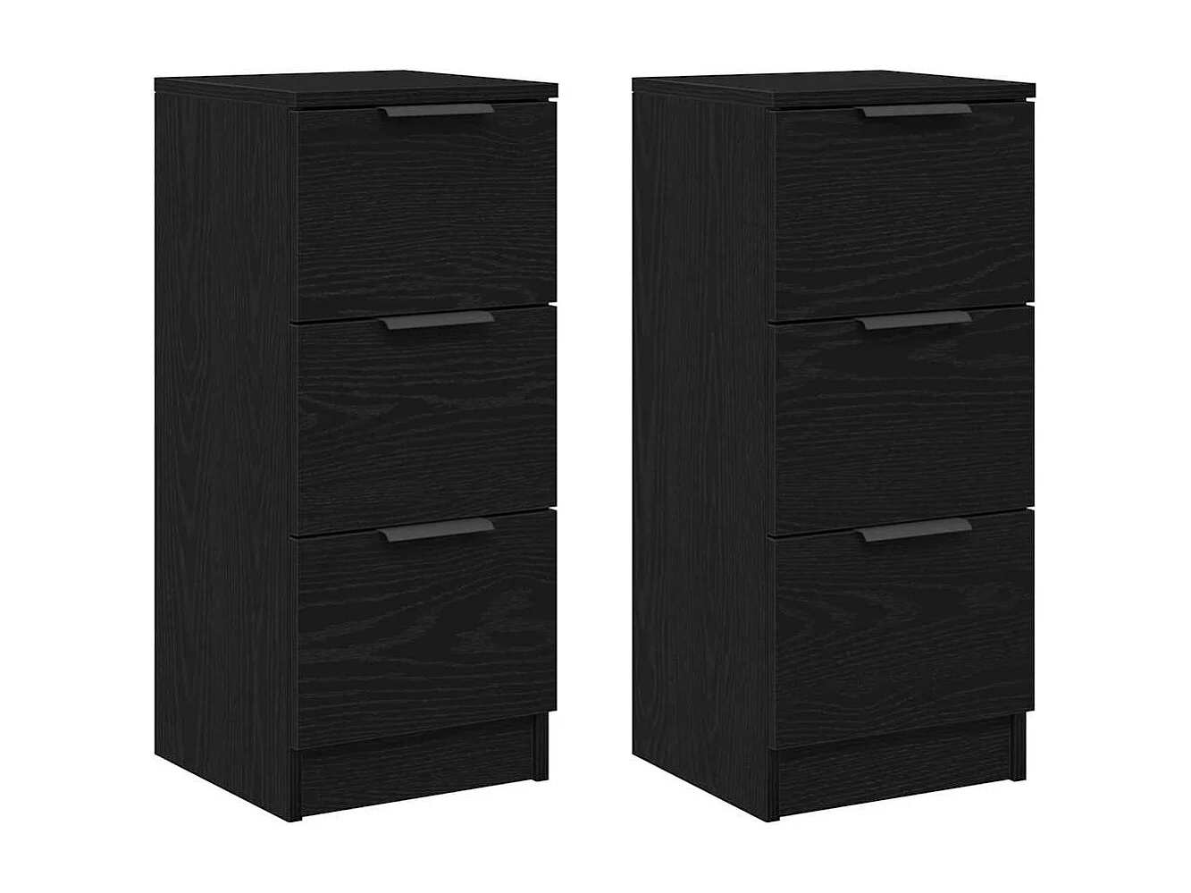 Buffets 2 pièces Chêne noir 30 x 30 x 70 cm Bois d'ingénierie