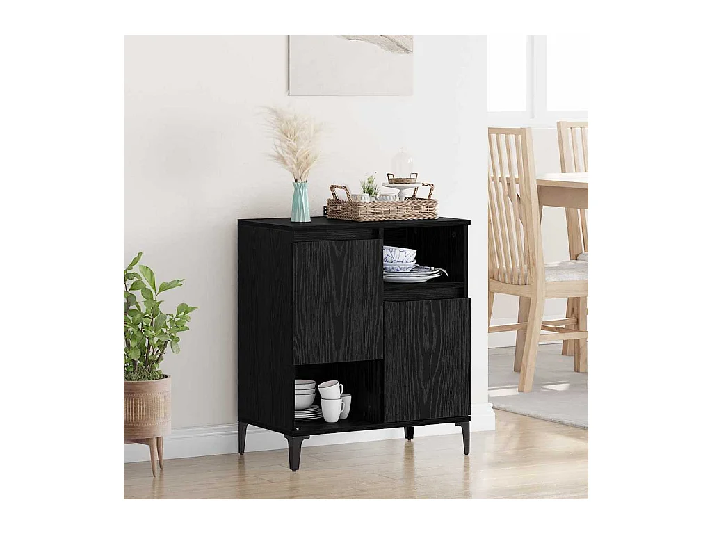 Buffet Chêne noir 60 x 35 x 70 cm Bois d'ingénierie