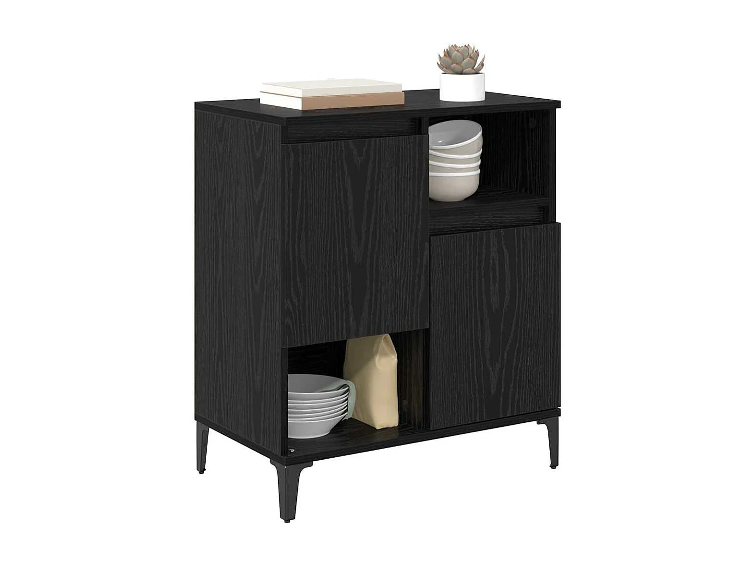 Buffet Chêne noir 60 x 35 x 70 cm Bois d'ingénierie