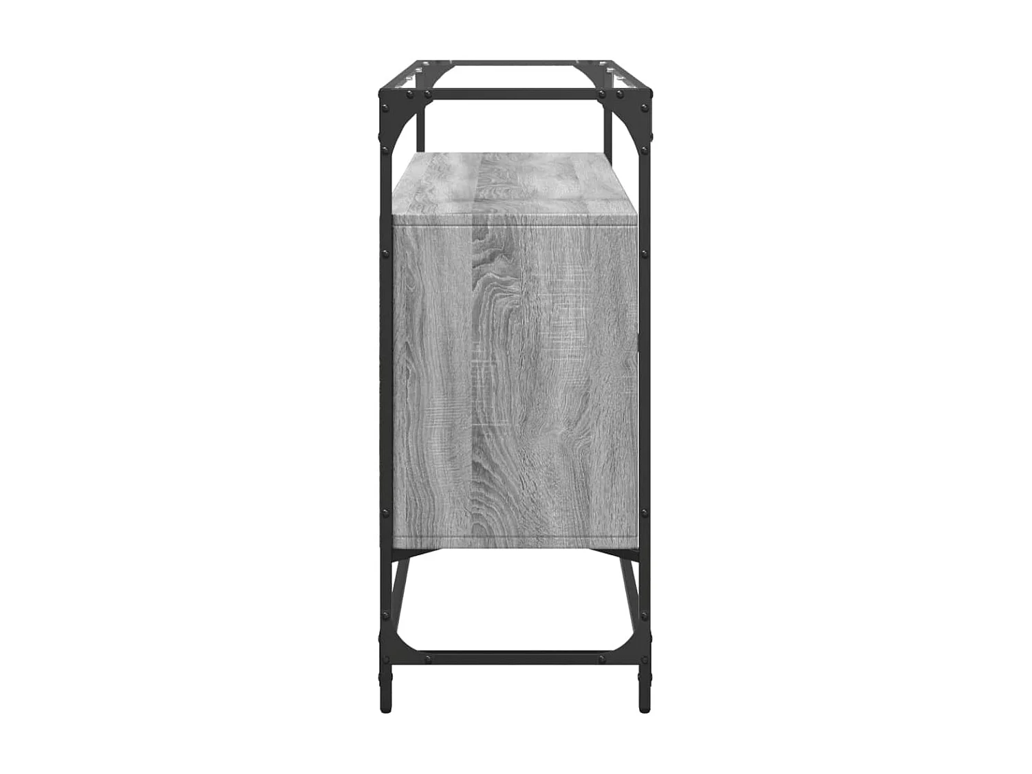 Buffet avec dessus en verre sonoma gris bois d'ingénierie