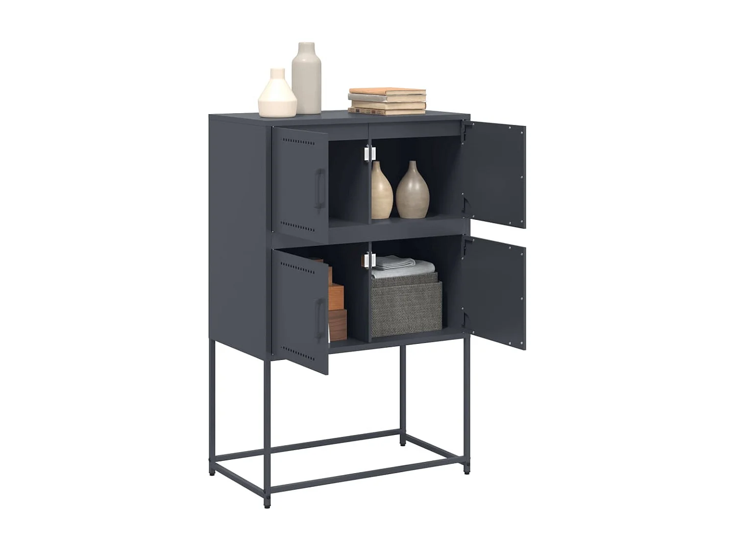Buffet anthracite 68,5x38,5x107 cm acier