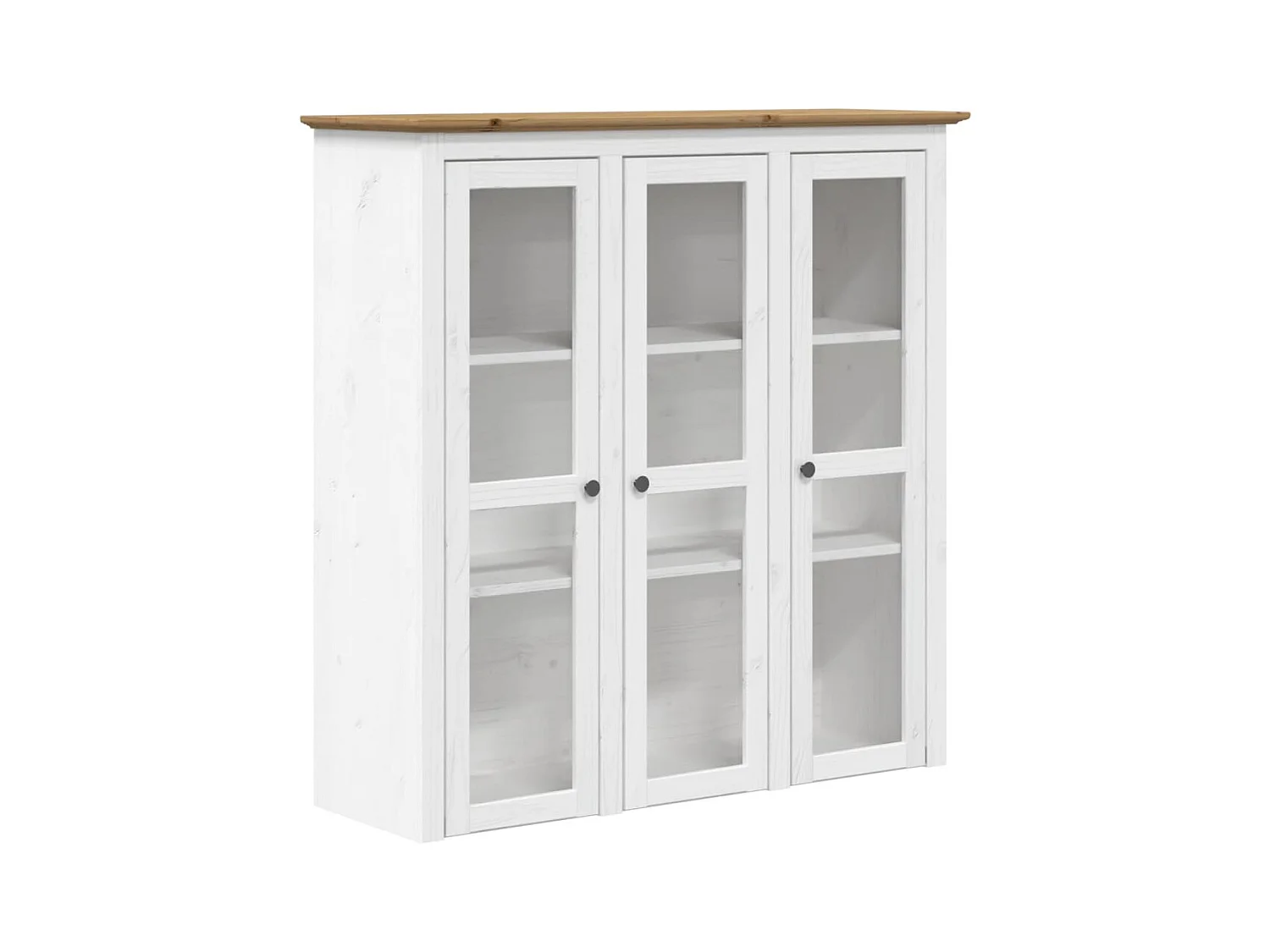 Buffet BODO blanc et marron 115,5x43x200,5cm bois massif de pin