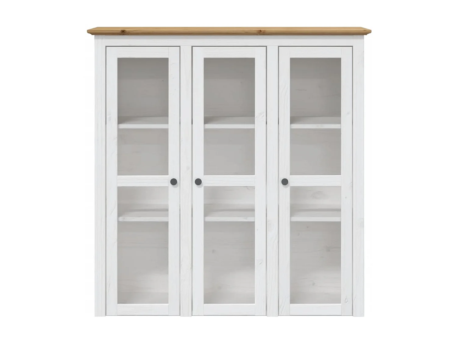 Buffet BODO blanc et marron 115,5x43x200,5cm bois massif de pin