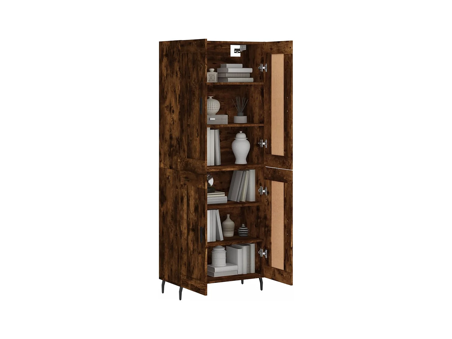 Buffet haut Chêne fumé 69,5x34x180 cm Bois d'ingénierie