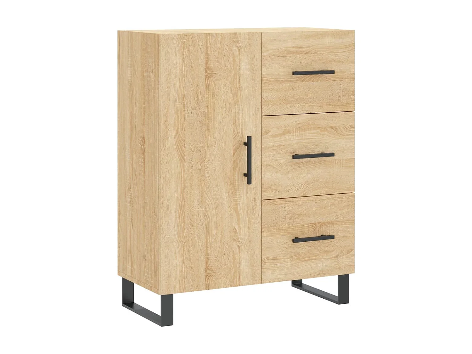 Aparador alto madera contrachapada color roble 69,5x34x180 cm