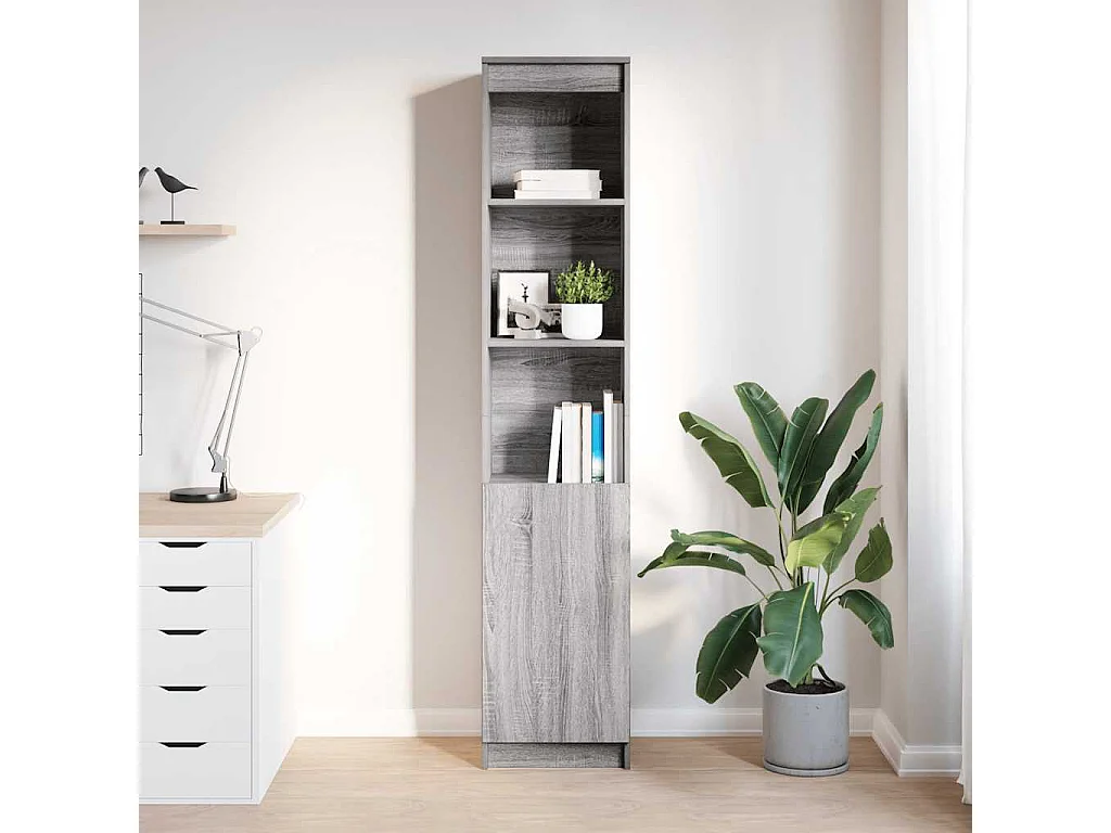 Buffet sonoma gris 37,5x35x180 cm bois d'ingénierie