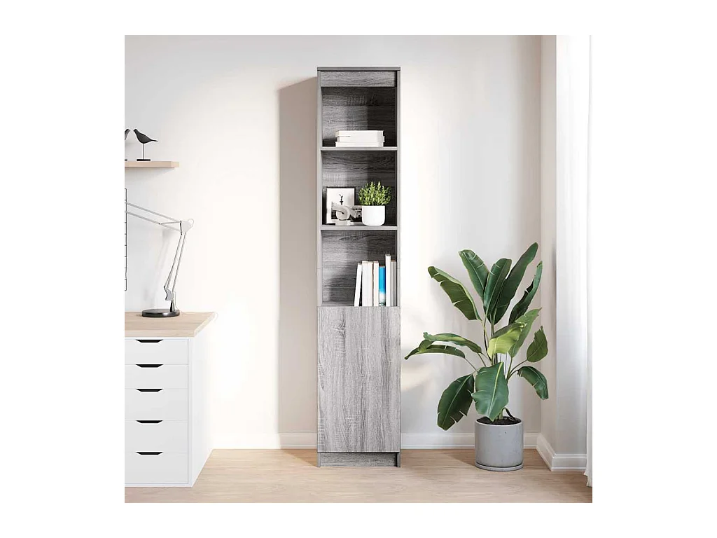 Buffet sonoma gris 37,5x35x180 cm bois d'ingénierie