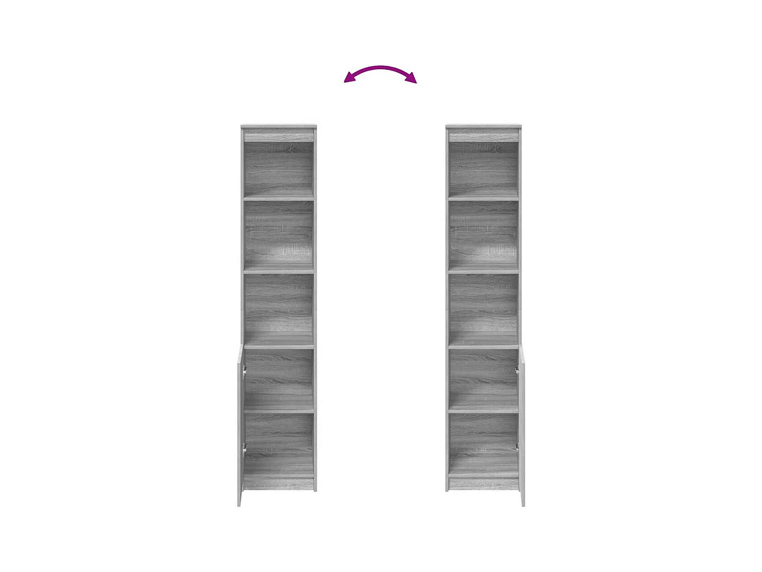 Buffet sonoma gris 37,5x35x180 cm bois d'ingénierie