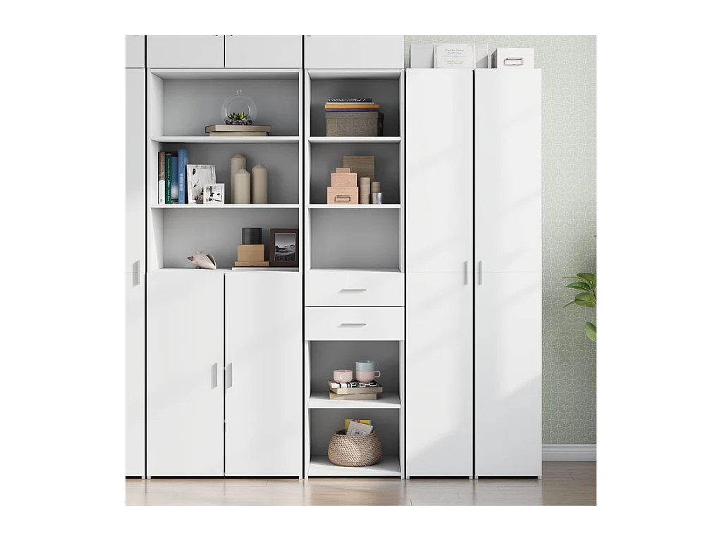 Buffet haut blanc 45x42,5x185 cm bois d'ingénierie