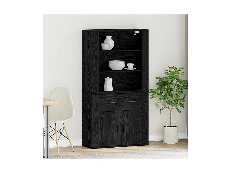 Buffet Chêne noir 80 x 33 x 150 cm Bois d'ingénierie
