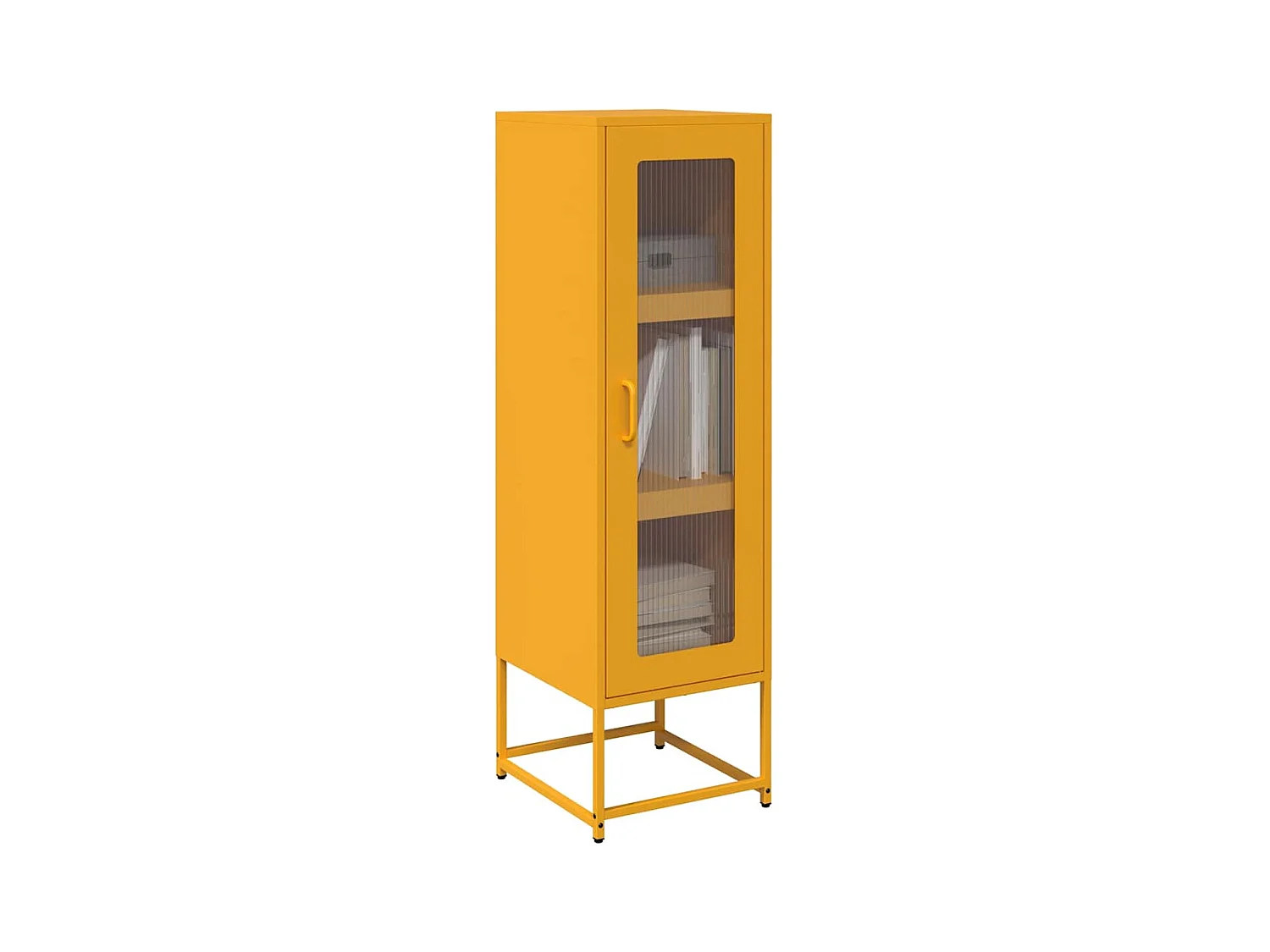 Buffet haut jaune moutarde 36x39x123 cm acier laminé à froid