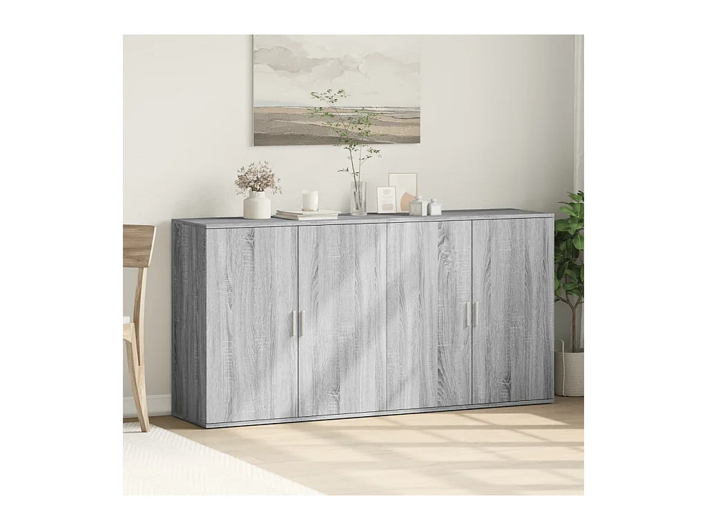 Buffets 2 pièces sonoma gris 79x38x80 cm bois d'ingénierie