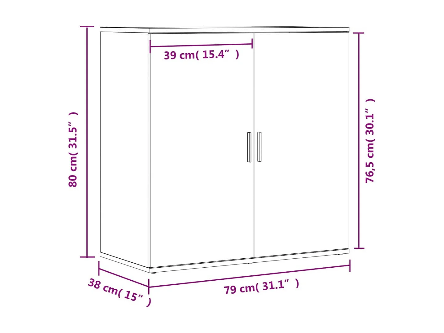 Buffets 2 pièces sonoma gris 79x38x80 cm bois d'ingénierie