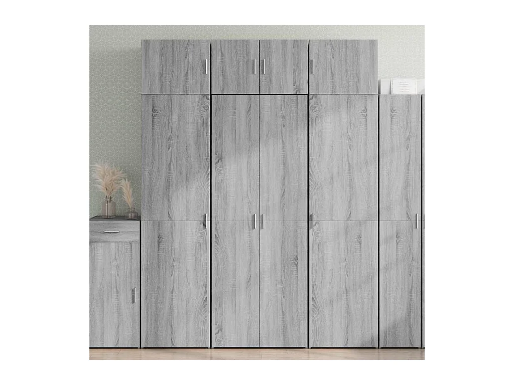 Buffet haut sonoma gris 70x42,5x185 cm bois d'ingénierie