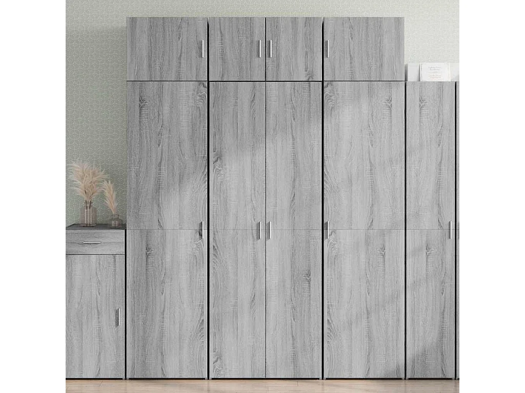 Buffet haut sonoma gris 70x42,5x185 cm bois d'ingénierie