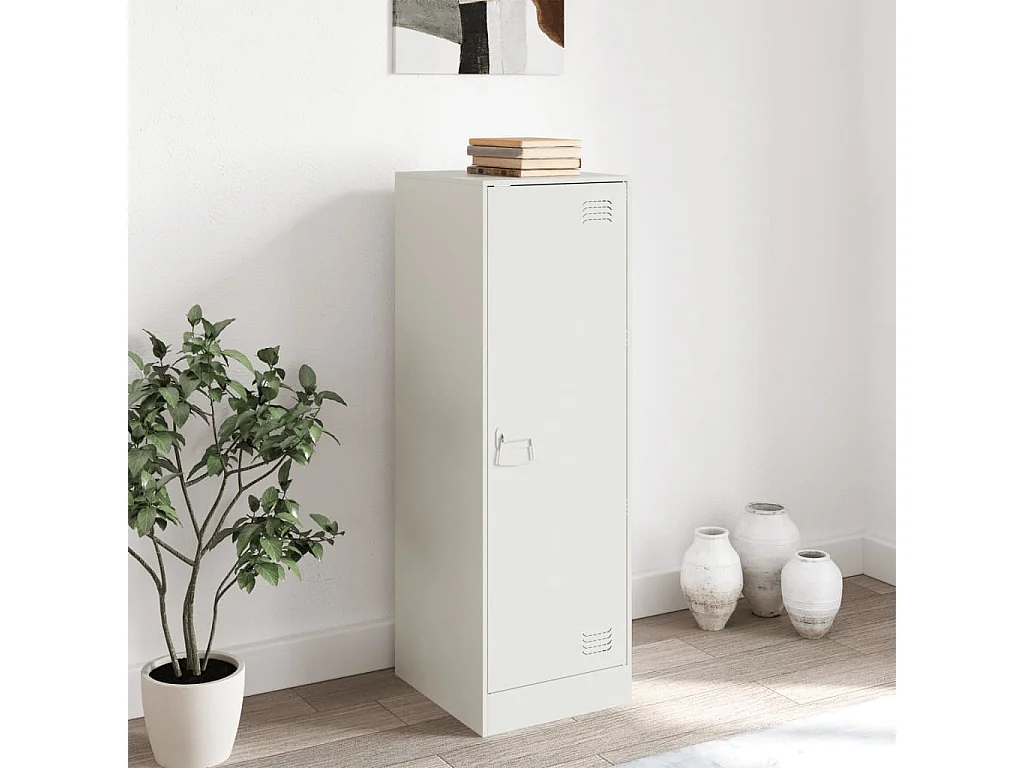 Buffet blanc 34,5x39x107 cm acier