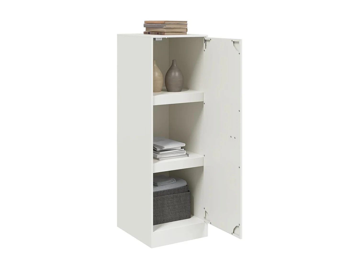 Buffet blanc 34,5x39x107 cm acier