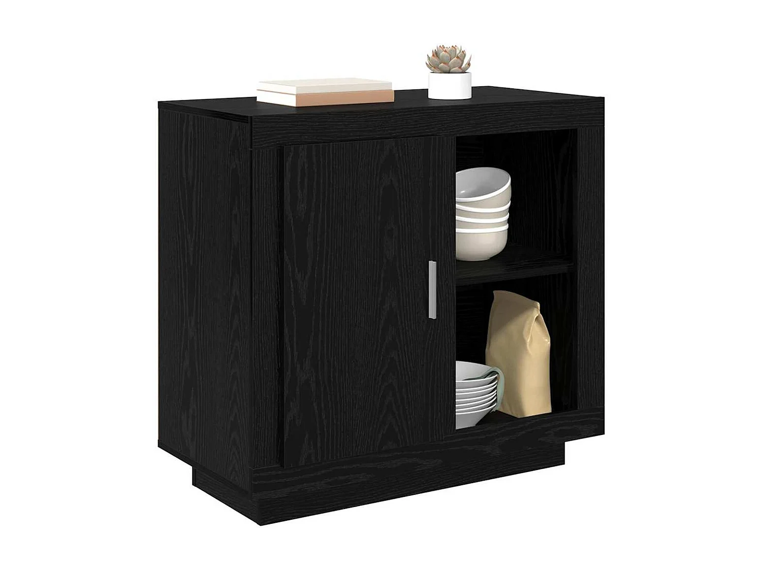 Buffet Chêne noir 40 x 80 x 75 cm Bois d'ingénierie