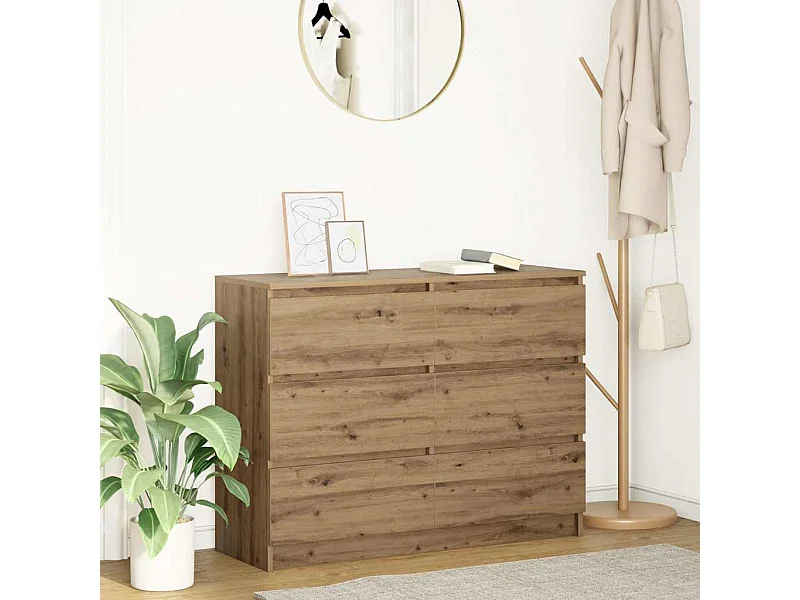 Dressoir 100x35x76 cm spaanplaat ambachtelijk eikenkleurig