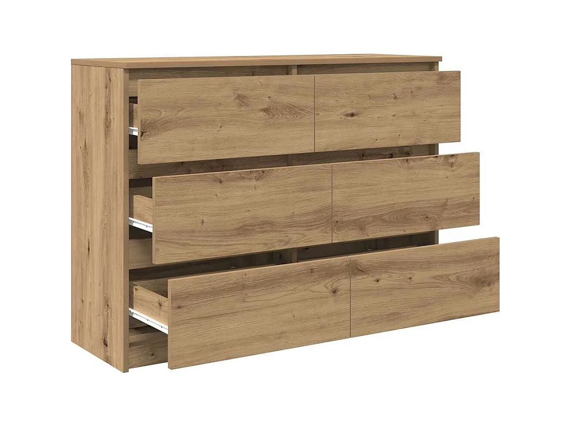 Buffet chêne artisanal 100x35x76 cm bois d'ingénierie