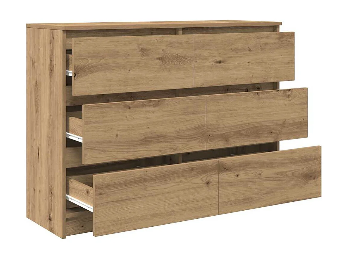 Buffet chêne artisanal 100x35x76 cm bois d'ingénierie