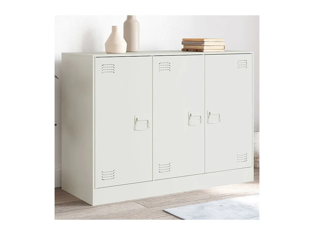 Buffet blanc 99x39x73 cm acier