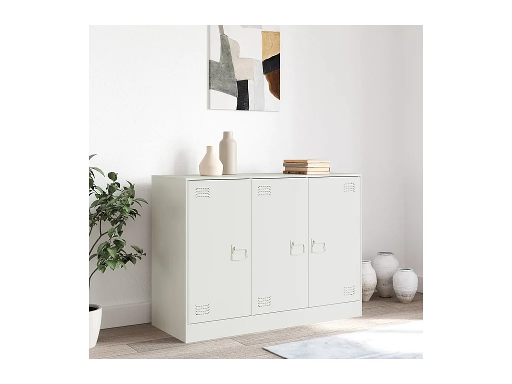 Buffet blanc 99x39x73 cm acier