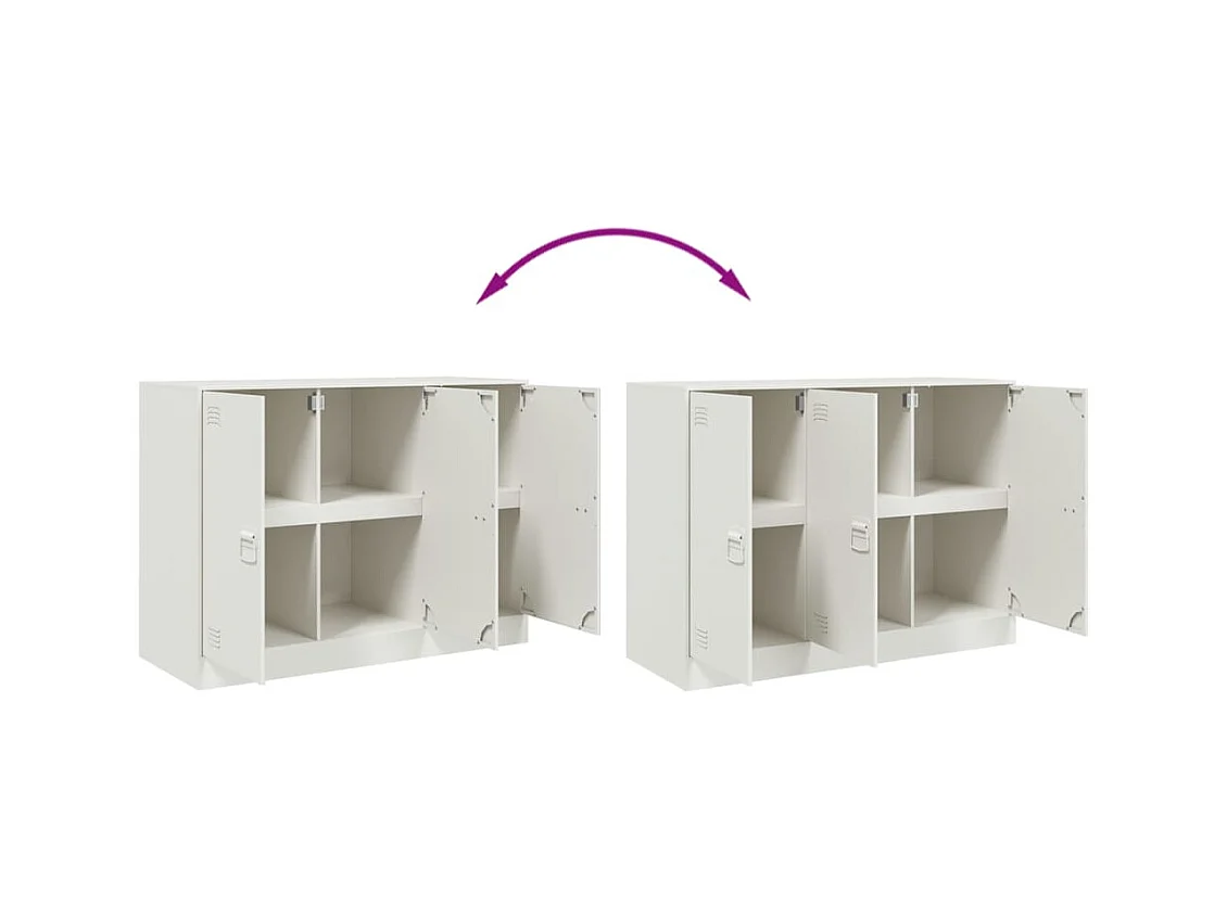 Buffet blanc 99x39x73 cm acier